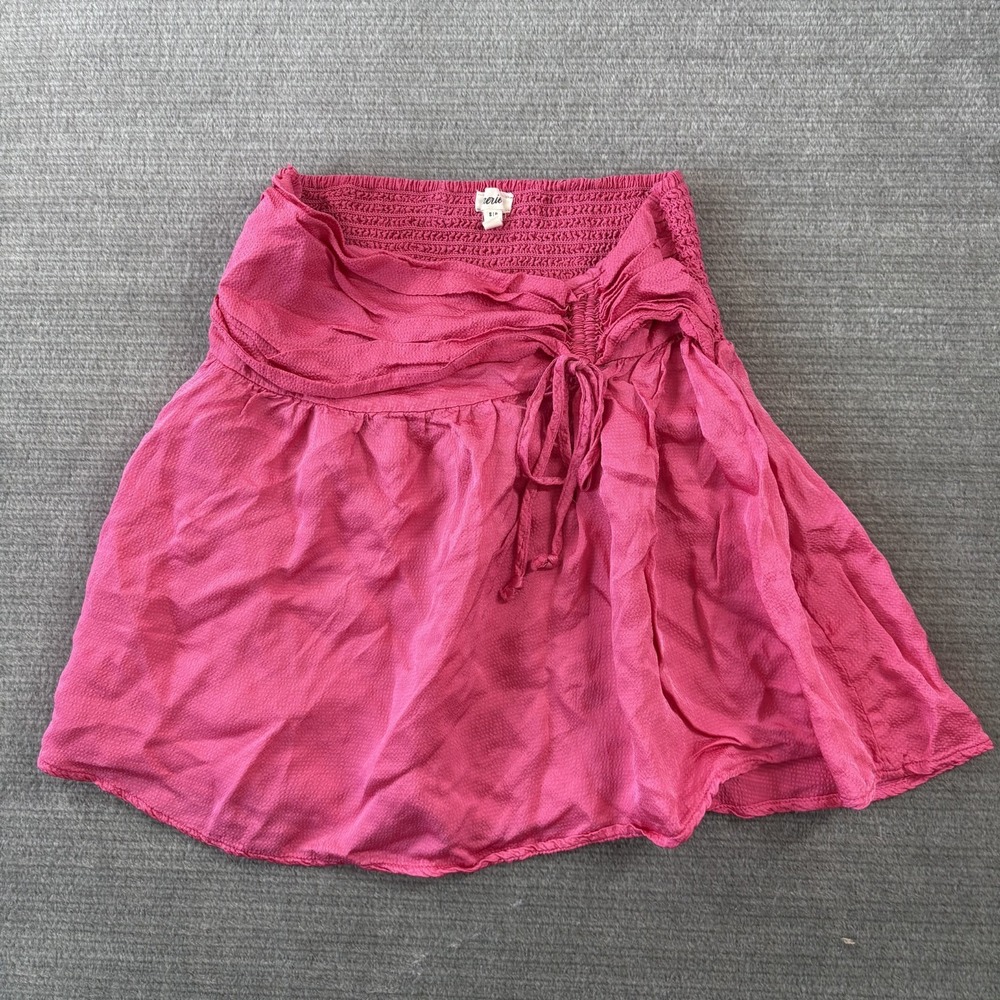 Aerie Skirt Women S Pink Mini Smocked Satin A Line Party Coquette Femme
